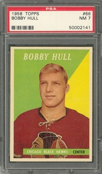 1958 Topps #66 Bobby Hull Rookie Card – PSA NM 7